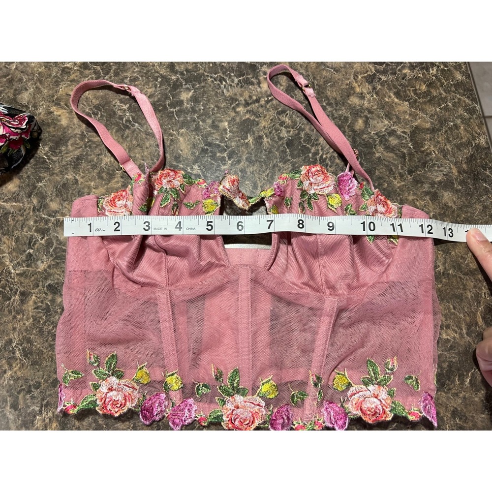 Victorias Secret Dream Angels Floral Embroidered Corset Top Bundle 32B festival‎ - Picture 7 of 10